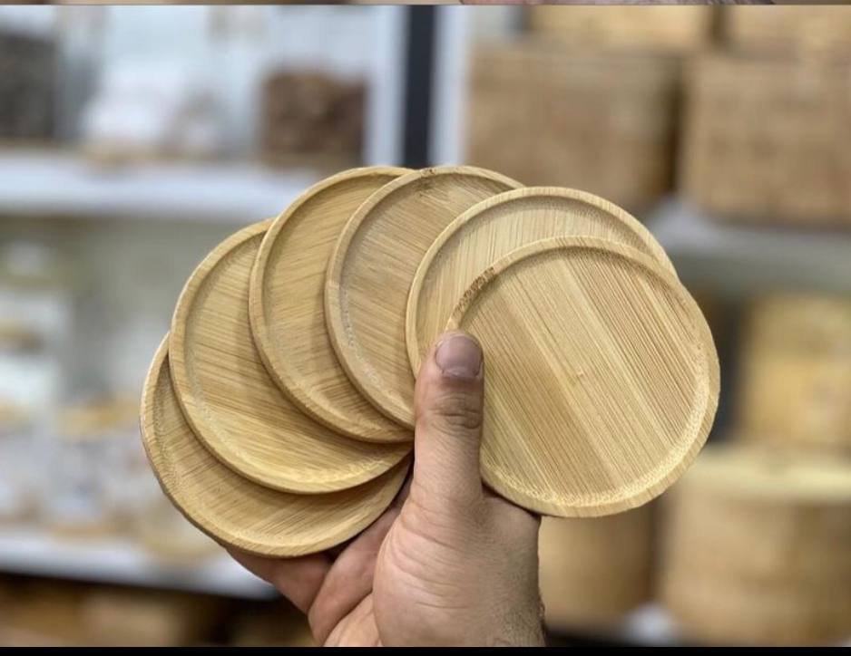 زیر لیوانی بامبو گرد