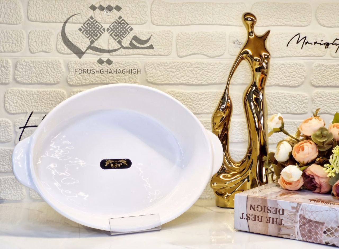 مرغ خوری سرامیکی بیضی ساده